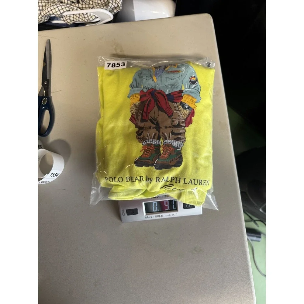 Polo Ralph Lauren Bear T Shirt 2XL‎ Tall 2XLT Neon Fluorescent Short Sleeve Tee